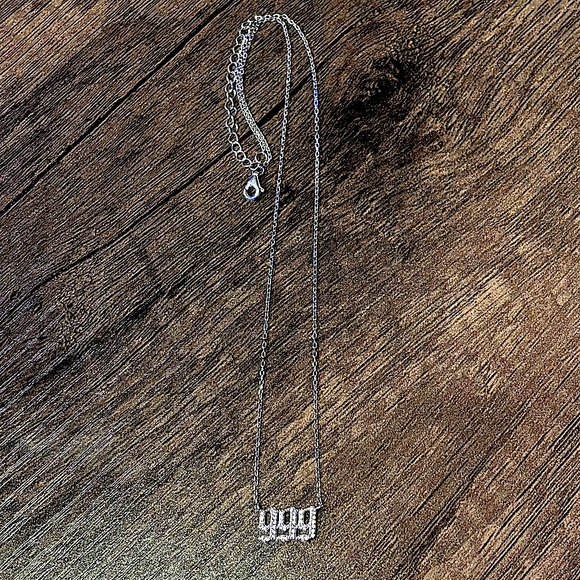 “999” cz. encrusted sterling silver necklace - Picture 3 of 4